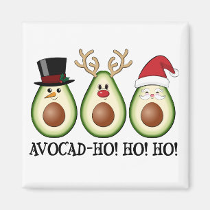 Christmas Avocado Frosty, Rudolph, and Santa Magnet