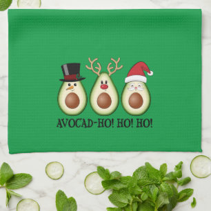 Christmas Avocado Frosty, Rudolph, and Santa Tea Towel