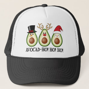 Christmas Avocado Frosty, Rudolph, and Santa Trucker Hat