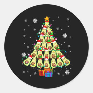Christmas Avocado Lover Santa Elf Reindeer Avocado Classic Round Sticker