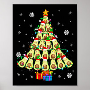 Christmas Avocado Lover Santa Elf Reindeer Avocado Poster