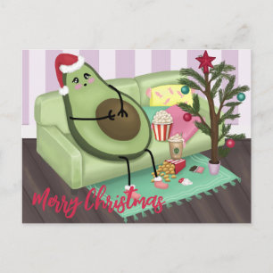 Christmas Avocado Postcard