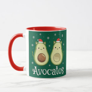 Christmas Avocatos Kawaii Cat & Avocado Mug