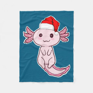 Christmas Axolotl  Fleece Blanket