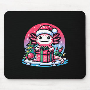 Christmas Axolotl Santa Hat Boy Girl Kids Xmas Axo Mouse Pad