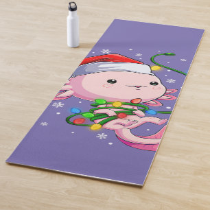 Christmas Axolotl Santa Hat Lights Japanese Cute Yoga Mat
