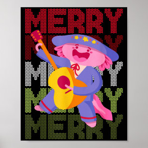 Christmas Axolotl Ugly Sweater Funny Christmas Sno Poster