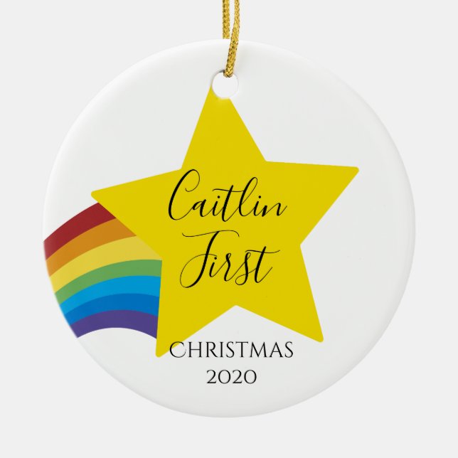 Christmas baby, 1st christmas new baby, ceramic ornament (Front)