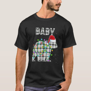 Christmas Baby Bear Black White Plaid Xmas Matchin T-Shirt