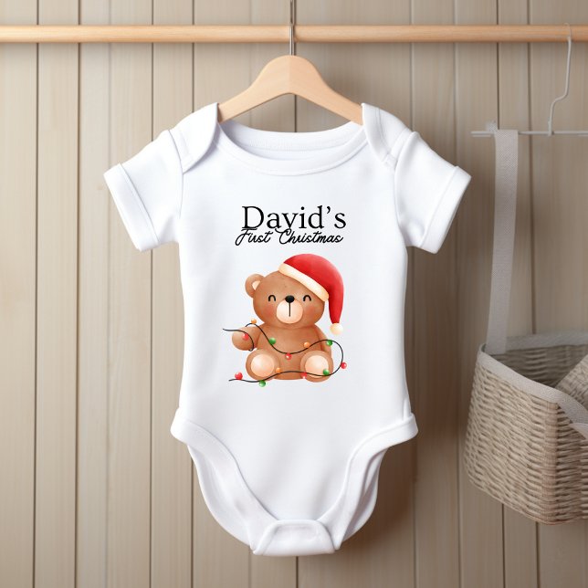 Christmas Baby Bear Bodysuit (Christmas Baby Bear Personalized bodysuit)