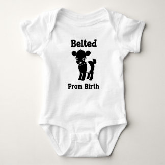 Christmas Baby Beltie Farmer Belted Galloway Cow Baby Bodysuit