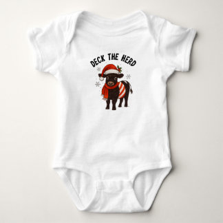 Christmas Baby Beltie Farmer Belted Galloway Cow Bodysuit