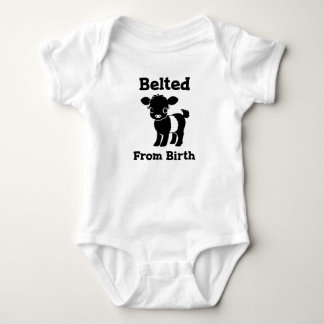 Christmas Baby Beltie Farmer Belted Galloway Cow Bodysuit