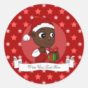 Christmas baby cartoon classic round sticker
