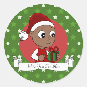 Christmas baby cartoon classic round sticker