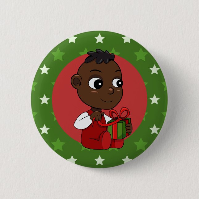 Christmas baby cartoon pinback button (Front)