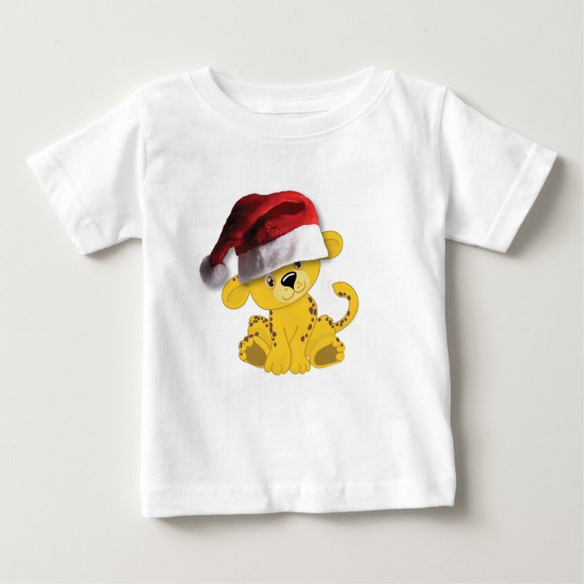 Christmas Baby Cheetah Baby T-Shirt (Front)