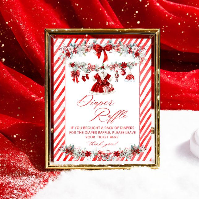 Christmas Baby Clothes Baby Shower Diaper Raffle Poster (Creator Uploaded)