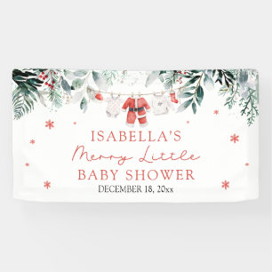 Christmas Baby Clothes Merry Little Baby Shower Banner