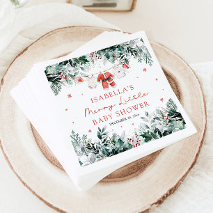 Christmas Baby Clothes Merry Little Baby Shower Napkin