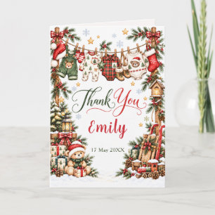 Christmas Baby Clothesline Pattern Thank You Card