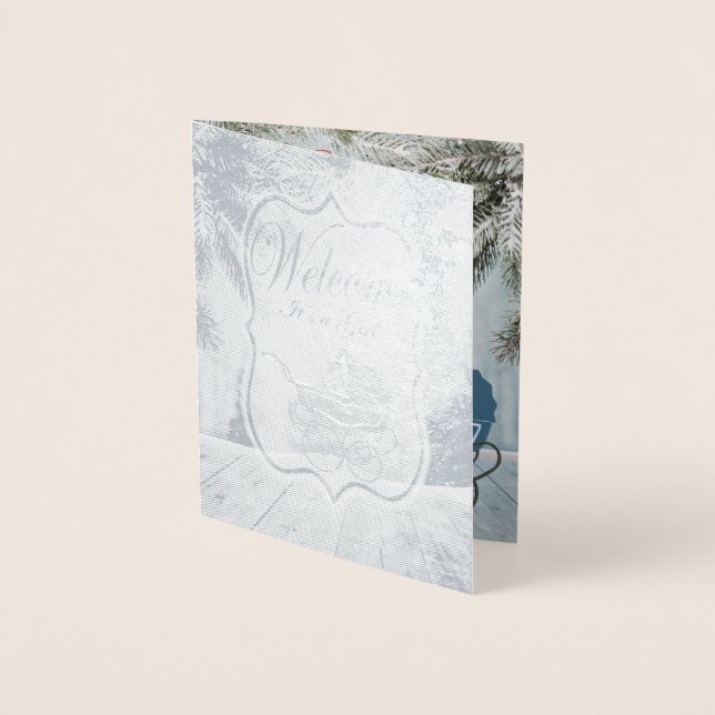 Christmas Baby Foil announcement & Thank You (Front)