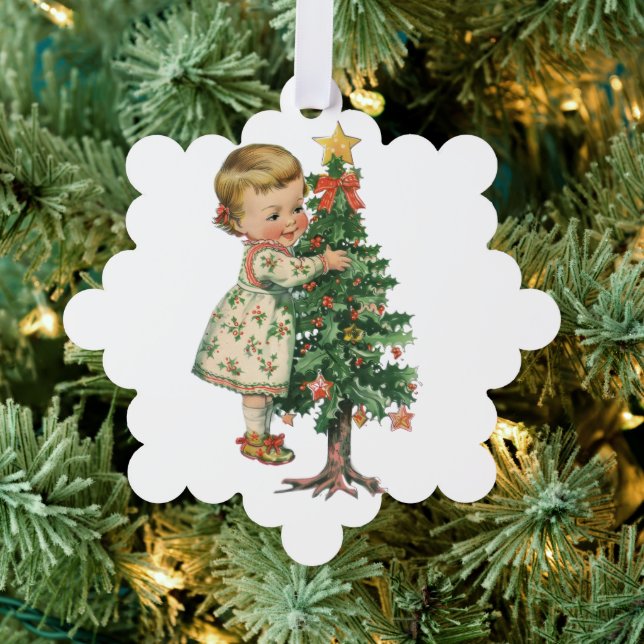Christmas Baby Girl Tree Decoration Card (Insitu (Tree))