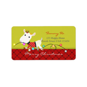 Christmas Baby Goat KId Animal Label