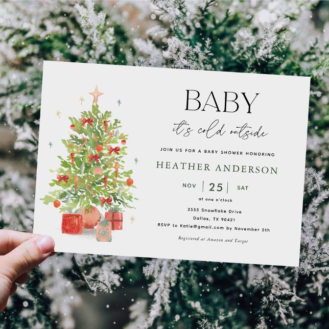 Christmas Baby It's Cold Outside Baby Shower Invitation (Creator Uploaded)