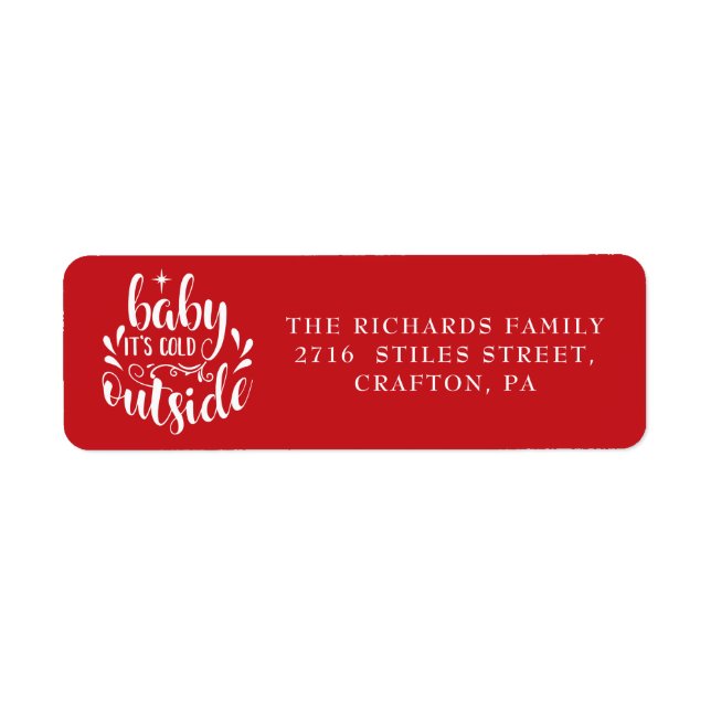 Christmas Baby Its Cold Outside Return Address Label (Front)