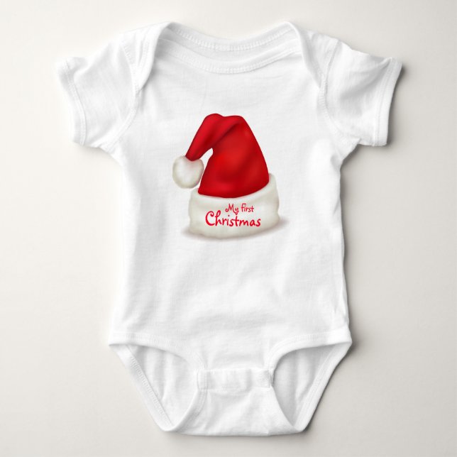Christmas Baby Jersey Bodysuit/My First Christmas Baby Bodysuit (Front)