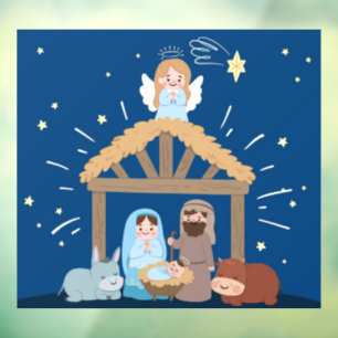 Christmas Baby Jesus Nativity Window Cling