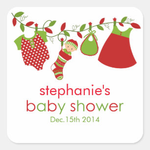 Christmas Baby Laundry Girl Baby Shower Sticker