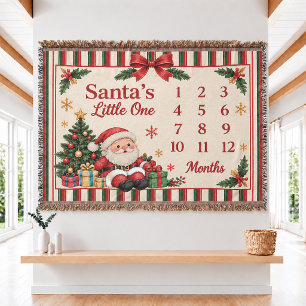 Christmas Baby Milestone Woven Throw Blanket