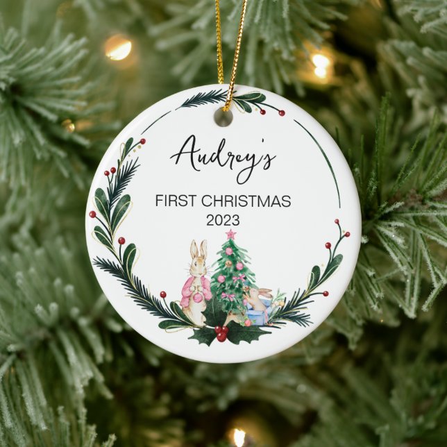 Christmas Baby Name Ornament (Tree)