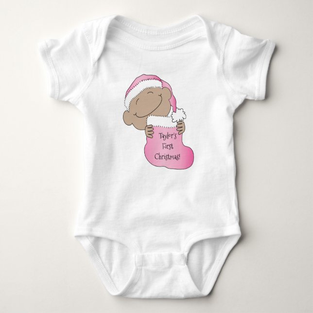 Christmas Baby of Colour Pink Cap Bodysuit (Front)