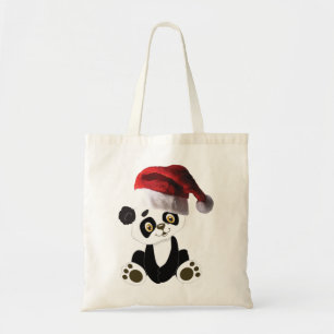 christmas baby panda bear tote bag