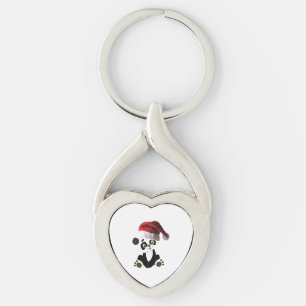 Christmas Baby Panda Key Ring