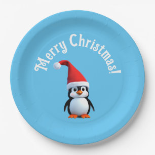 Christmas baby Penguin Paper Plate