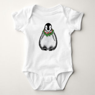 Christmas baby penquin baby bodysuit