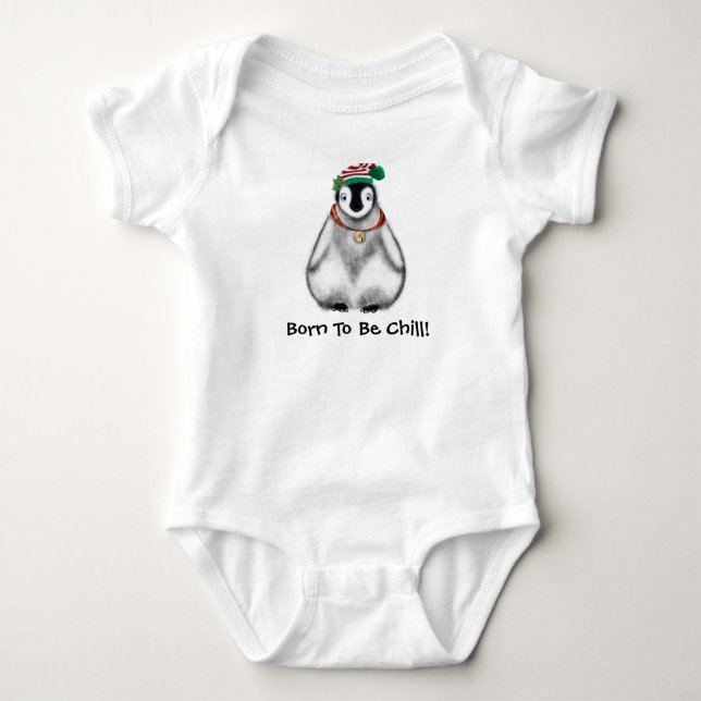 Christmas baby penquin bodysuit (Front)