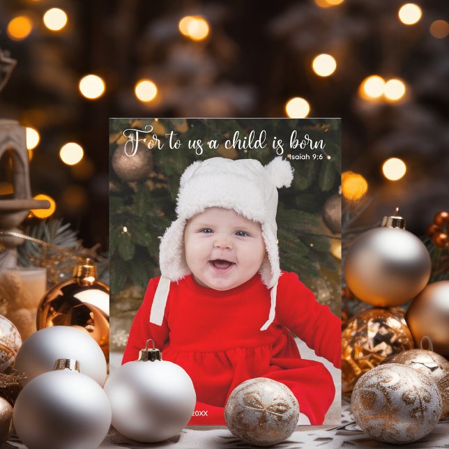 Christmas Baby Photo Birth Announcement Magnet (Creator Uploaded)