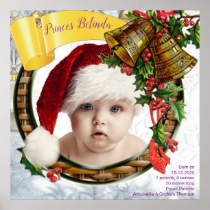 Christmas Baby Photo frame Poster