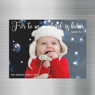 Christmas Baby Photo Religious Verse Magnet Card