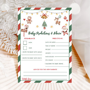 Christmas Baby Predictions & Advice Game Card