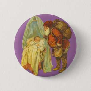 Christmas Baby Santa Clause Vintage 6 Cm Round Badge