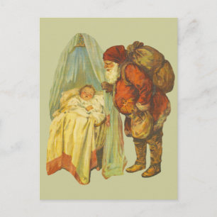 Christmas Baby Santa Clause Vintage Holiday Postcard
