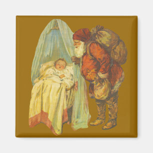 Christmas Baby Santa Clause Vintage Magnet