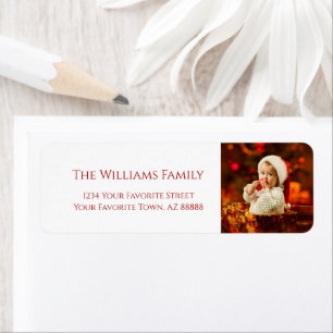 Christmas Baby Santa Hat Photo Return Address Label