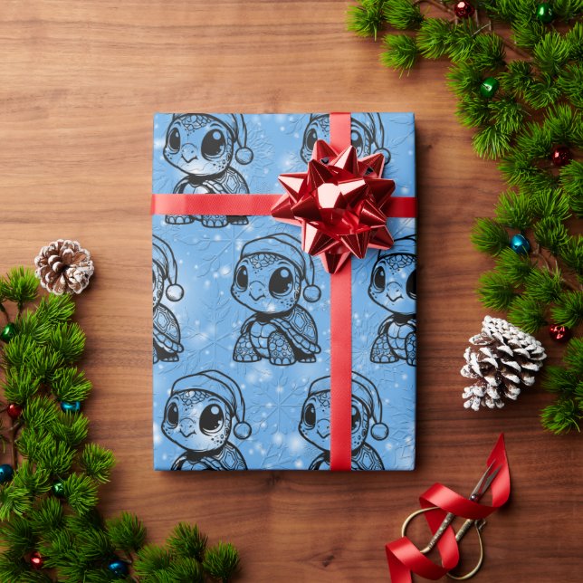 Christmas Baby Sea Turtle Wrapping Paper (Holiday Gift)